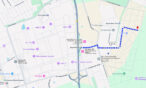 Location map showing 1.5 km distance to Hannover Messe